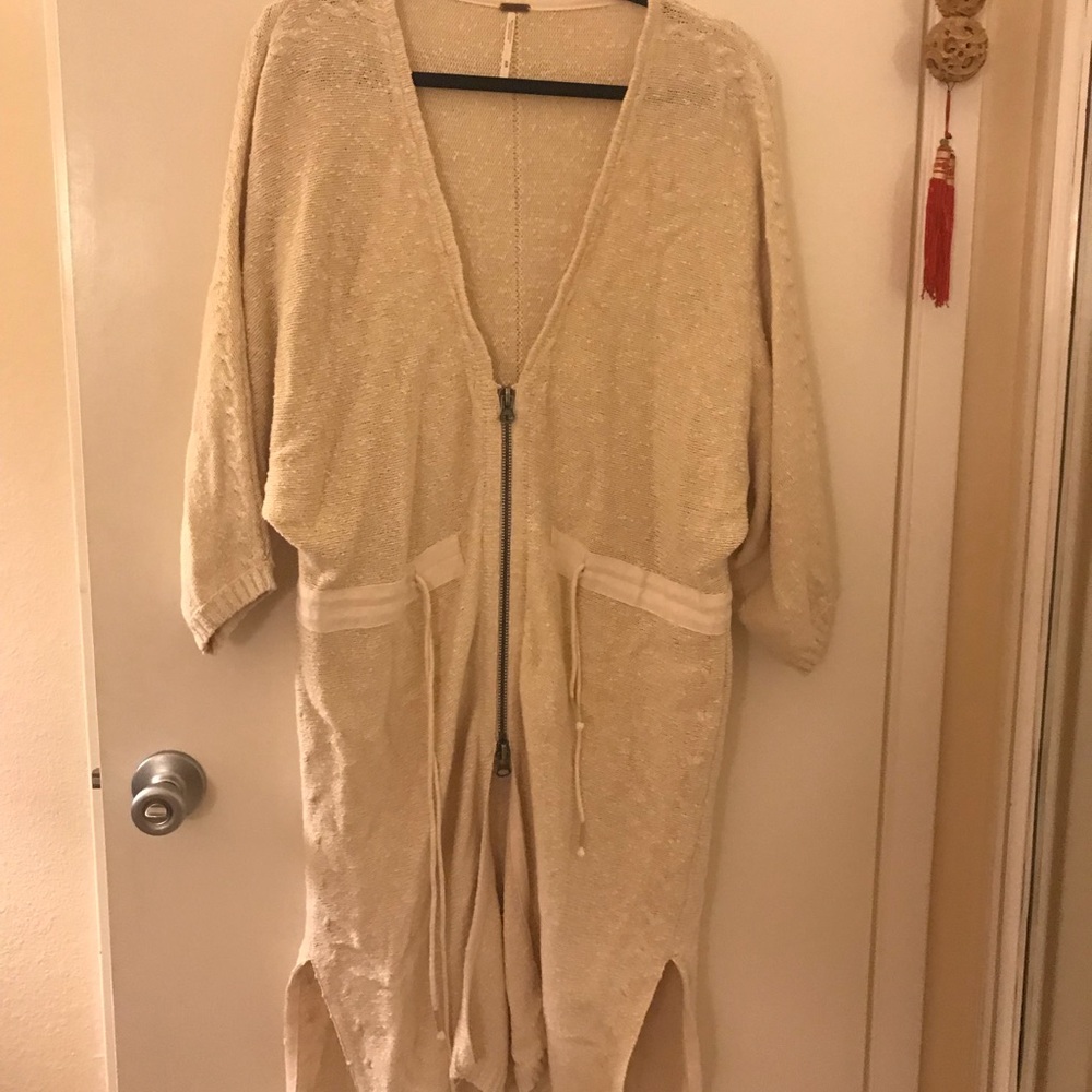 Free People Zip Font Long Sweater